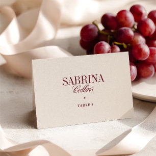 Mesa Tarjeta de lugar de boda de marfil minimalista ele