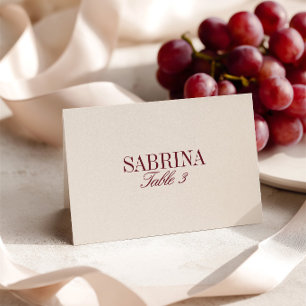 Mesa Tarjeta de lugar de boda de marfil retro elegante