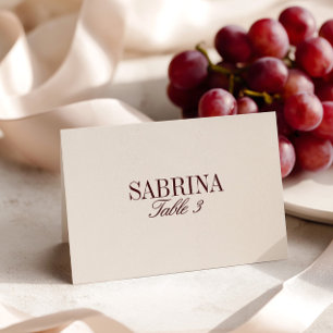 Mesa Tarjeta de lugar de boda de marfil retro elegante