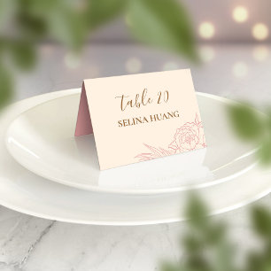 Mesa Tarjeta de lugar de boda de peonía de doble felici