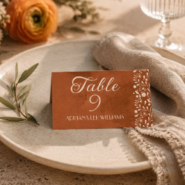 Mesa Tarjeta de lugar de boda de terracota Talavera
