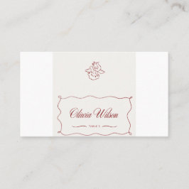 Mesa Tarjeta de lugar de boda del querubín rojo – Mar e
