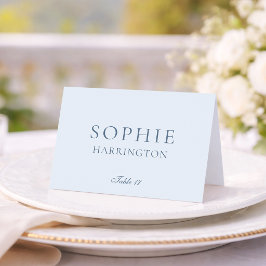Mesa Tarjeta de lugar de boda elegante azul polvoriento
