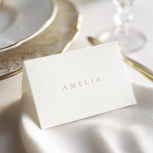 Mesa Tarjeta de lugar de boda elegante minimalista marf