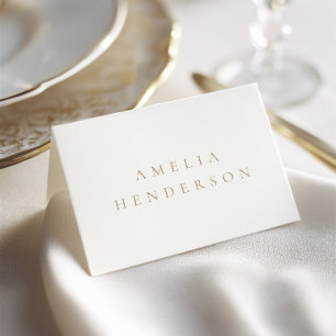 Mesa Tarjeta de lugar de boda elegante minimalista marf