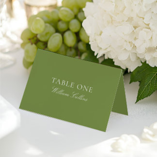 Mesa Tarjeta de lugar de boda elegante moderna en verde