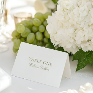 Mesa Tarjeta de lugar de boda elegante moderna en verde