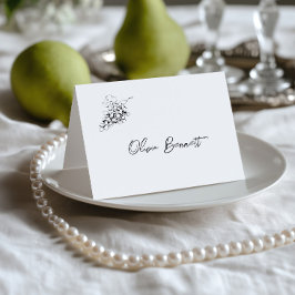 Mesa Tarjeta de lugar de boda en negro y blanco dibujad