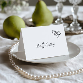 Mesa Tarjeta de lugar de boda en negro y blanco dibujad