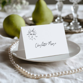 Mesa Tarjeta de lugar de boda en negro y blanco dibujad