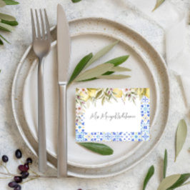 Mesa Tarjeta de lugar de boda en olivar