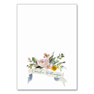 Mesa Tarjeta de lugar de boda floral acuarela romántica