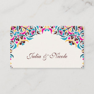 Mesa Tarjeta de lugar de boda floral caprichosa magenta