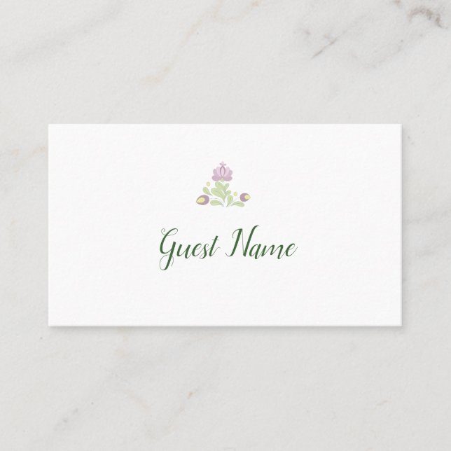 Mesa Tarjeta de lugar de boda floral folklórica persona (Anverso)