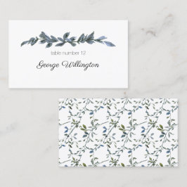 Mesa Tarjeta de lugar de boda floral verde plateado sal