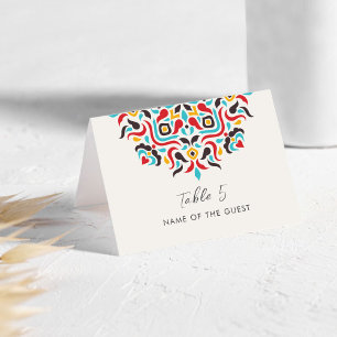 Mesa Tarjeta de Lugar de Boda Geo Mandala Estético de L