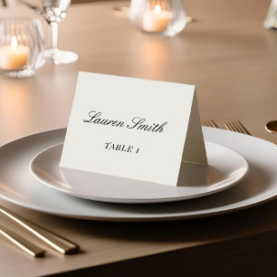 Mesa Tarjeta de lugar de boda neutral moderna