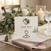 Tarjeta de lugar de boda personalizada Rústica Bot