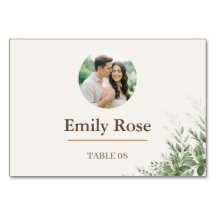 Tarjeta de lugar de boda personalizada Rústica Bot