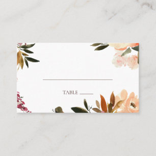 Mesa Tarjeta de lugar de Boda plano floral Naranja de B