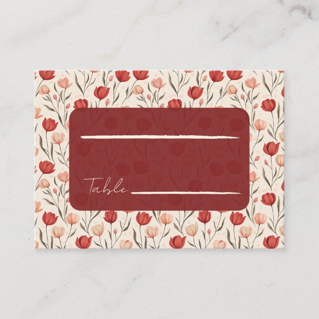 Mesa Tarjeta de lugar de boda tradicional de tulipán vi (Anverso)