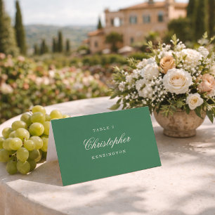 Mesa Tarjeta de lugar de boda verde del club de tenis e
