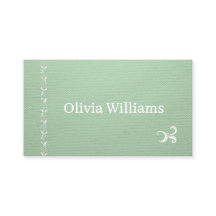 Tarjeta de lugar de boda verde pistacho elegante