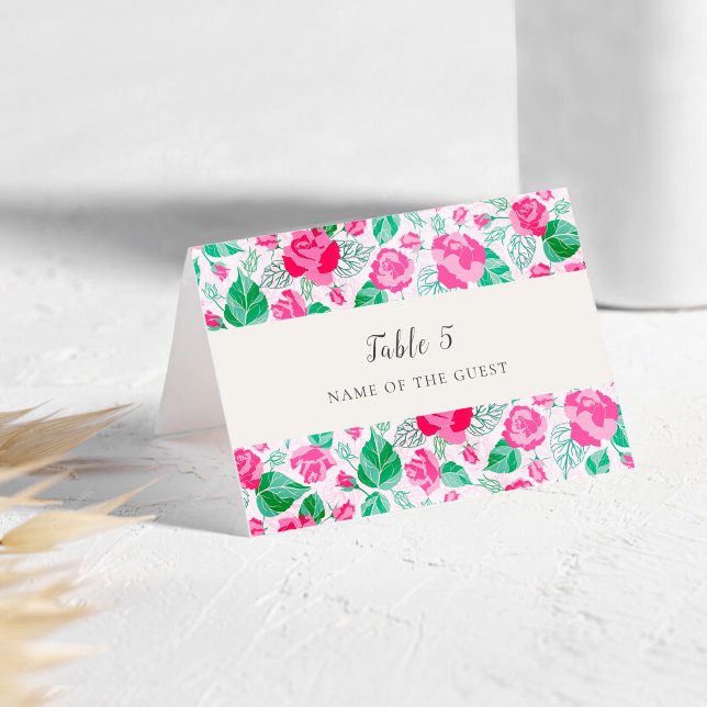 Mesa Tarjeta de lugar de bodas de flores de pétalos de  (Subido por el creador)