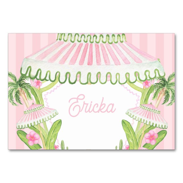 Mesa Tarjeta de lugar de cabaña de Palm Beach (Anverso)