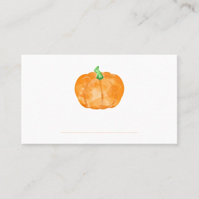 Mesa Tarjeta de lugar de calabaza naranja para Acción d (Anverso)