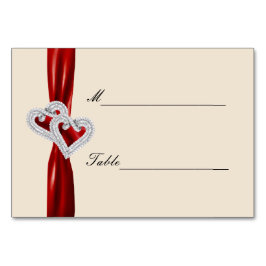 Mesa Tarjeta de lugar de cinta roja para personalizados