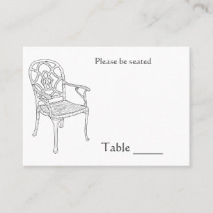 Mesa Tarjeta de lugar de colección de sillas