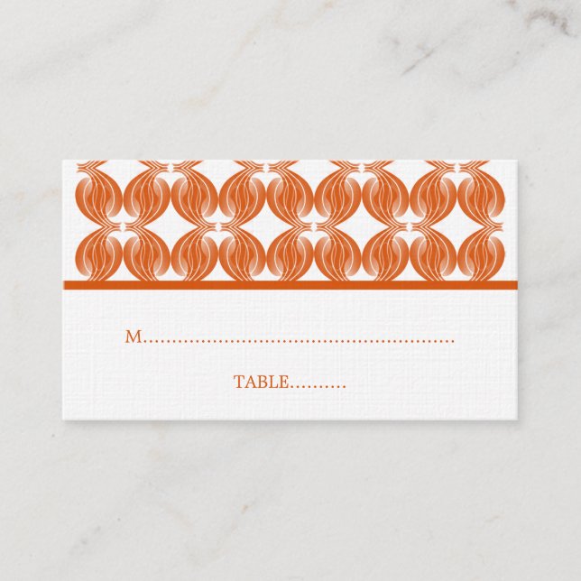 Mesa Tarjeta de lugar de decoración moderna naranja (Anverso)