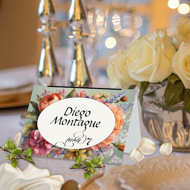 Mesa Tarjeta de lugar de flores silvestres personalizad (Subido por el creador)