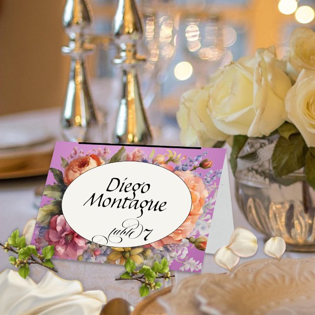 Mesa Tarjeta de lugar de flores silvestres personalizad (Subido por el creador)