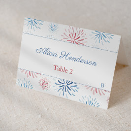 Mesa Tarjeta de lugar de fuegos artificiales del 4 de j