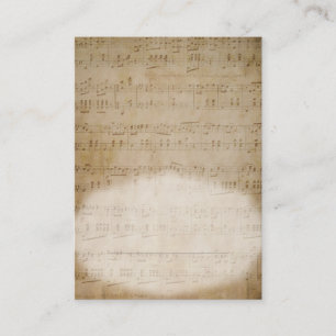 Mesa Tarjeta de lugar de música de hojas antiguas