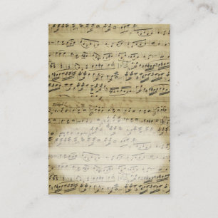 Mesa Tarjeta de lugar de música de hojas antiguas