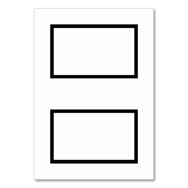 Mesa Tarjeta de lugar de nombre con techo blanco y negr (Anverso)