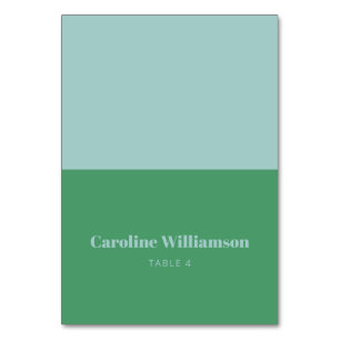 Mesa Tarjeta de lugar de Personalizado verde azul claro