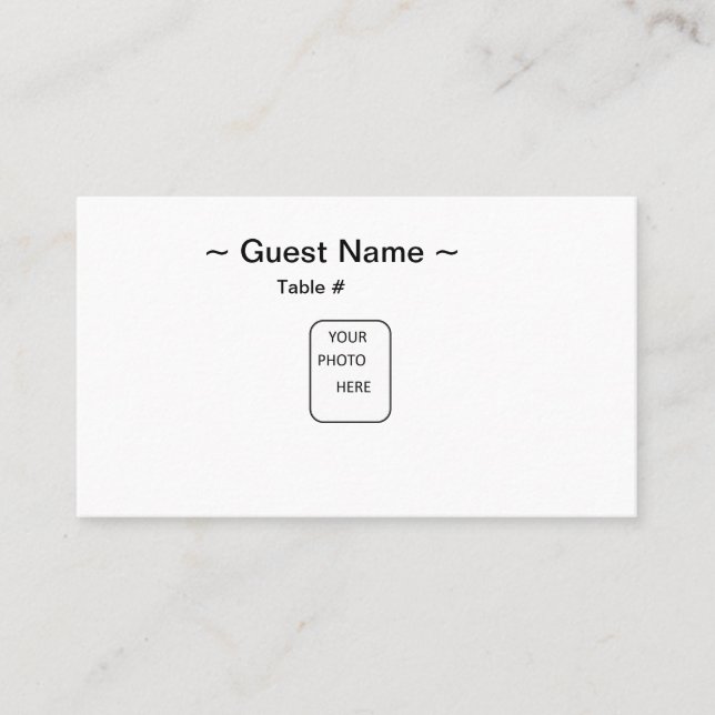 Mesa Tarjeta de lugar de tabla de nombres de invitado (Anverso)