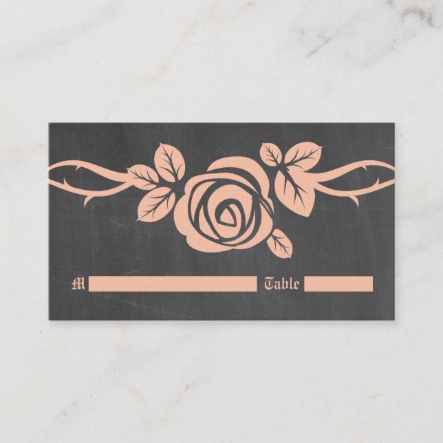 Mesa Tarjeta de lugar de tablero de papel Rosa Peach (Anverso)