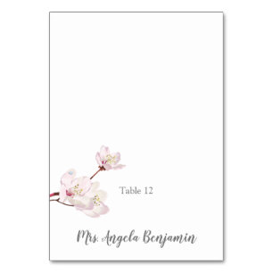 Mesa Tarjeta de lugar del Boda Sakura japonés con flore