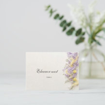 Tarjeta de lugar del jardín de primavera lila
