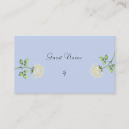 Mesa Tarjeta de lugar floral azul polvoriento