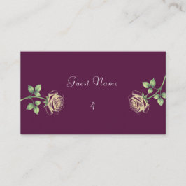 Mesa Tarjeta de lugar floral púrpura
