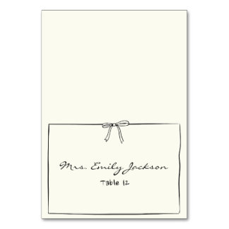 Mesa Tarjeta de lugar manuscrita Coquette Bow de Moda i