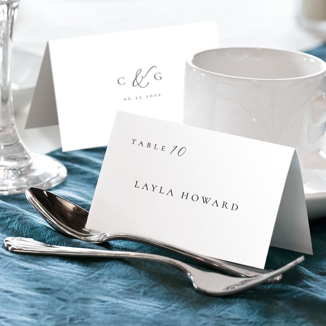 Mesa Tarjeta de lugar moderno simple y elegante para la (Simply Elegant Typography Modern Place Card)