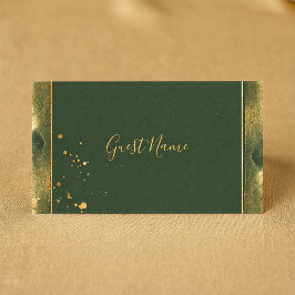 Mesa Tarjeta de lugar Moss Green y Gold