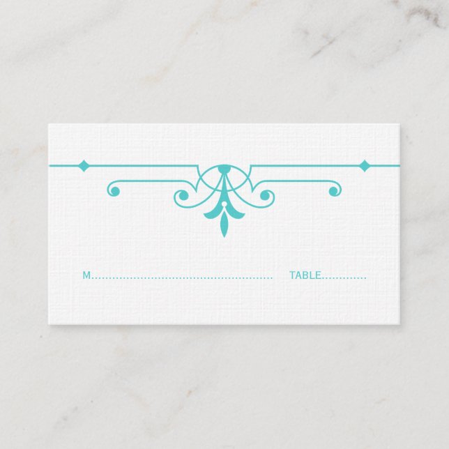 Mesa Tarjeta de lugar ornamental Aqua v2 Fancy (Anverso)
